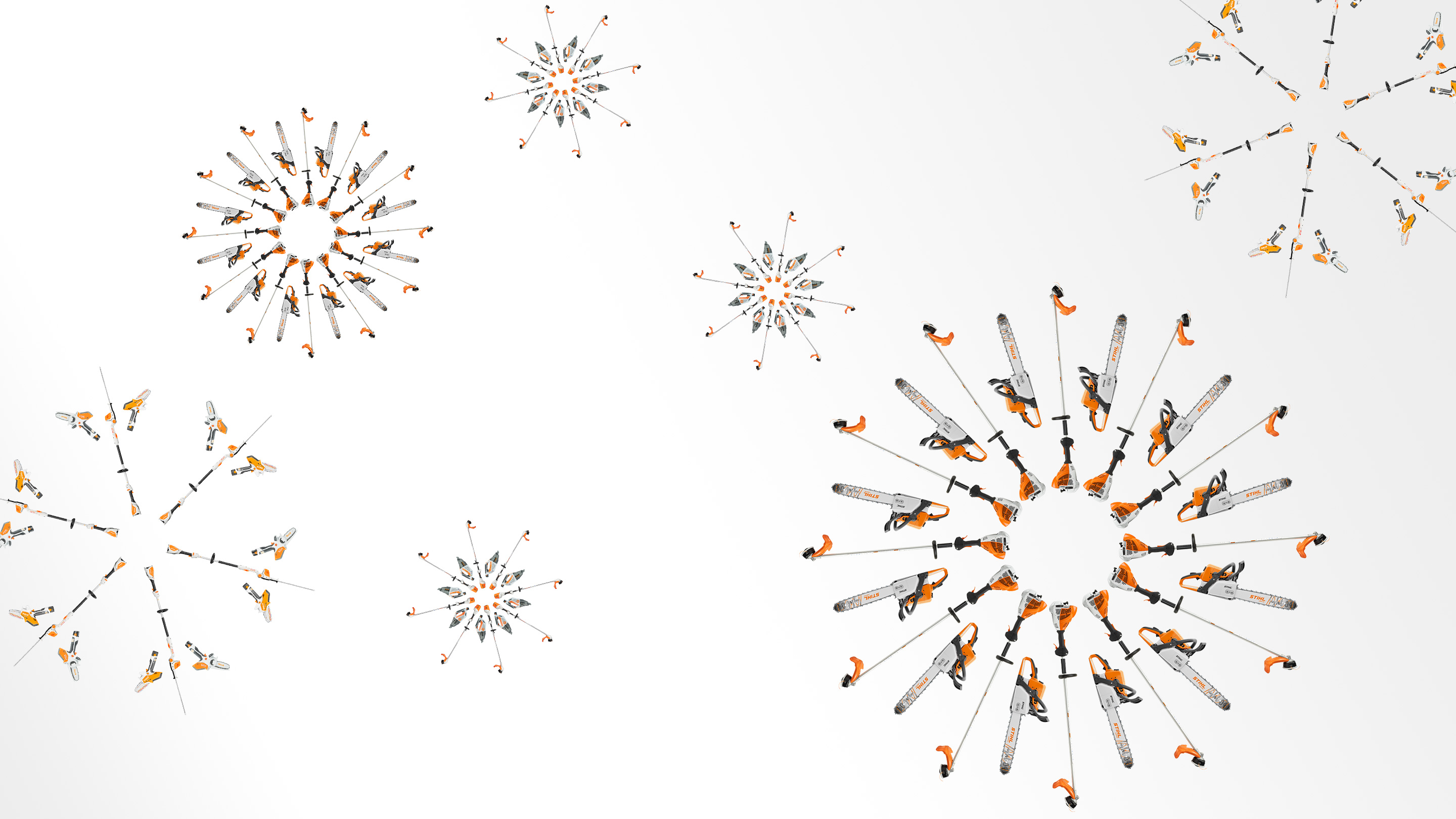 Νιφάδες χιονιού φτιαγμένες από εργαλεία κήπου STIHL.