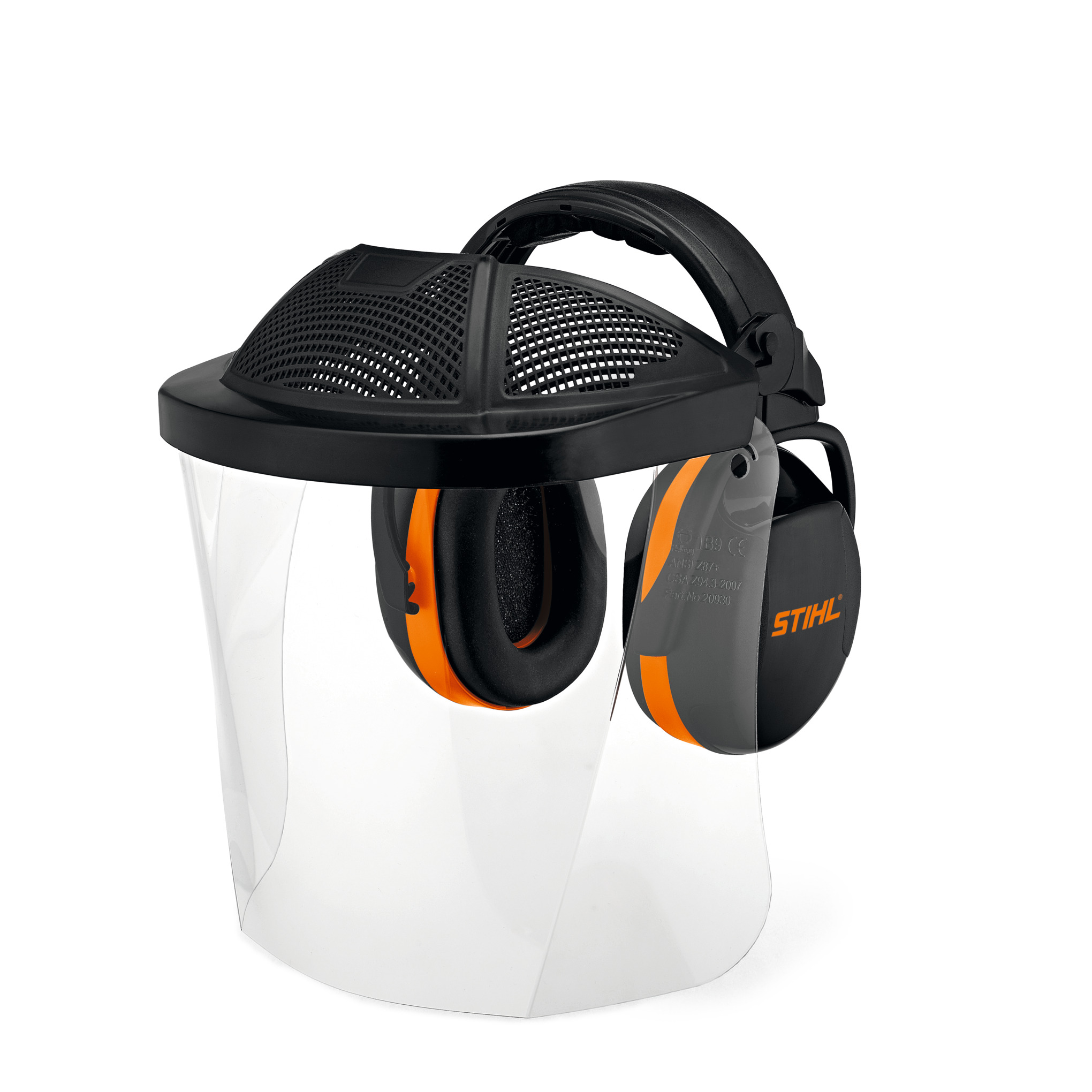 Face/ear protection with polycarbonate visor