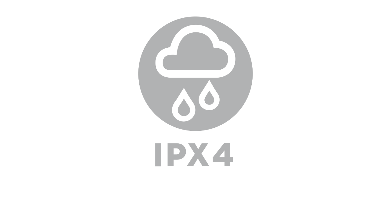 An icon depicting a rain cloud, with “IPX4” written below it